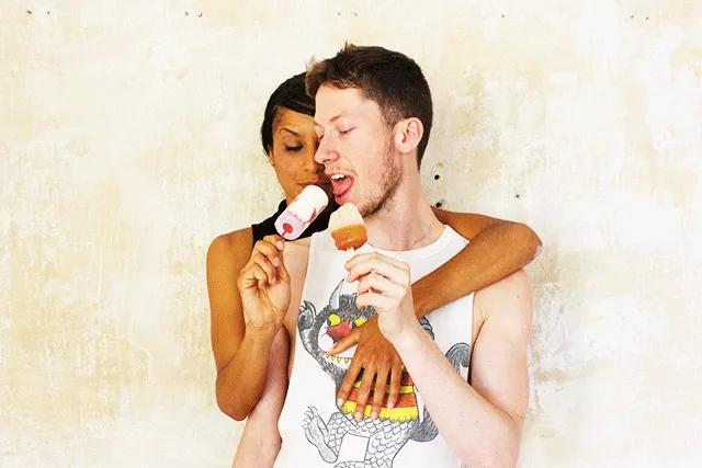 couple eating ice cream couple eating ice cream - unusual places of sex