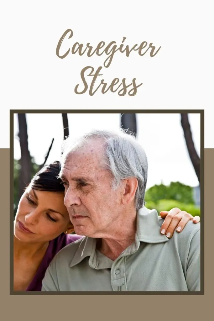 An old man sitting with her Caregiver An old man sitting with her Caregiver - Caregiver Stress