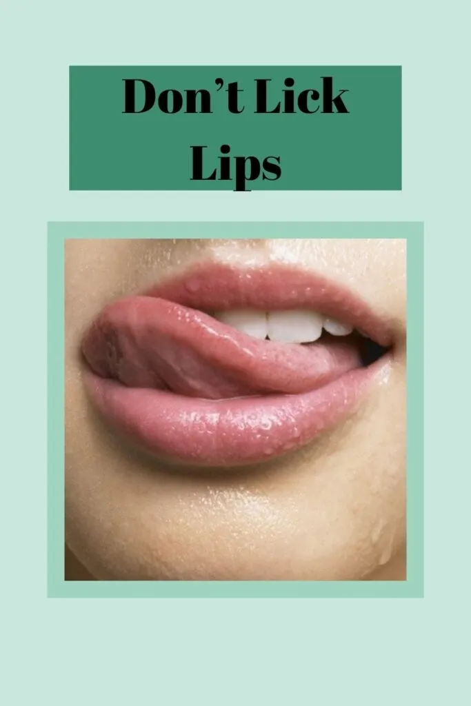 A girl is licking her lips A girl is licking her lips - Lip care