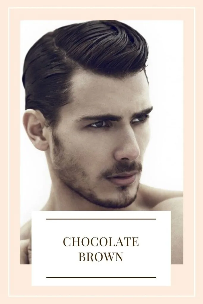 A shirtless man posing with his chocolate brown hair color A shirtless man posing with his chocolate brown hair color - hair color men 2021