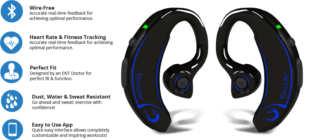FreeWavz Bluetooth Earbuds Heart Rate Monitors