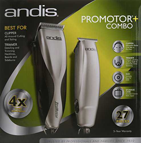 Andis Promotor and Clipper and Trimmer Combo Kit, Silver