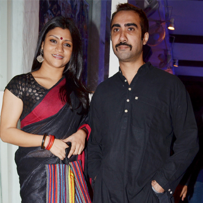Konkona Sen Sharma and Ranvir Shorey in matching black outfit - famous celebrity divorce list