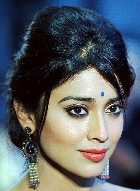 Shriya Saran in traditional look with bun hairstyle - bollywood actresses hairstyles