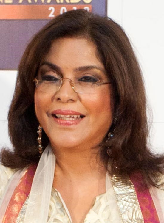 Zeenat Aman in white and pink suit with spectacles - Bollywood Actress Hairstyle