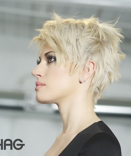 Woman in black round neck top with cropped Shine Hairstyle - simple hairstyles for ladies