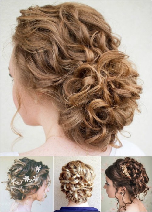 Girls showing the back view of her Curly Updos - Bridal hairstyles