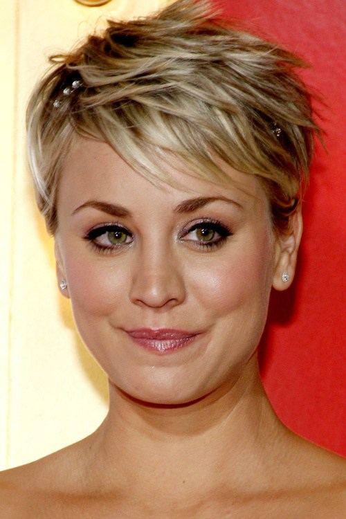 Woman in Feathery Pixie Hairstyle - simple hairstyles for dresses