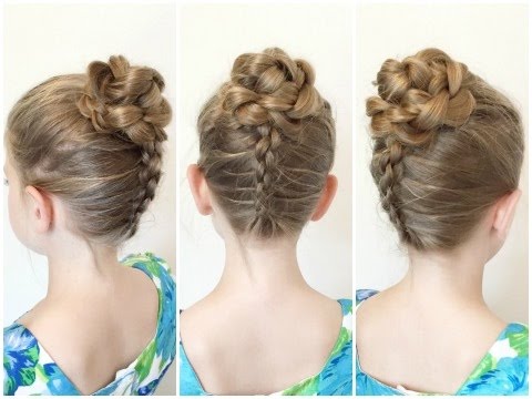 A girl showing her Flower Accented Bun - bridal hairstyles