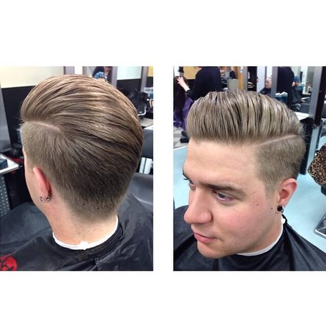 A man in showing the side view of his Undercut Quiff Hairstyle - hairstyles for Men 2022
