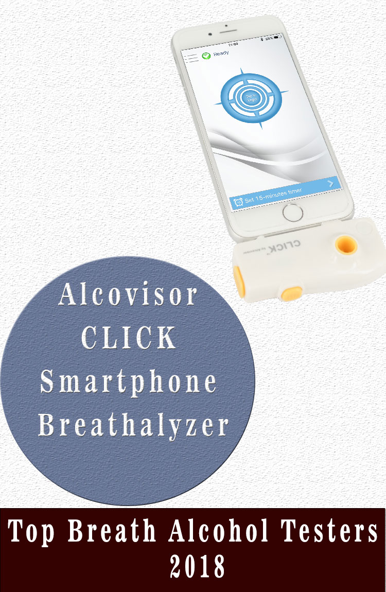 Alcovisor CLICK Smartphone Breathalyzer Top Breath Alcohol Testers 2018