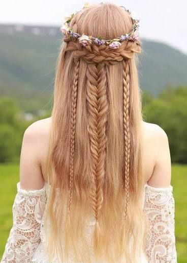A girl in white off shoulder dress showing the back view of her Braid for Tweens - Haircut Teenage Girls