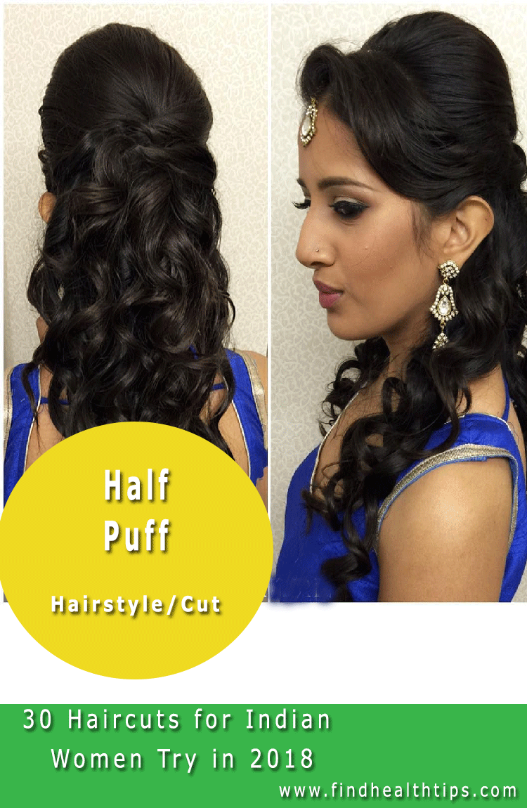 Half Puff Haircuts For Indian Women 2018