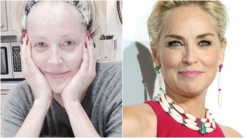 sharon stone without makeup photos