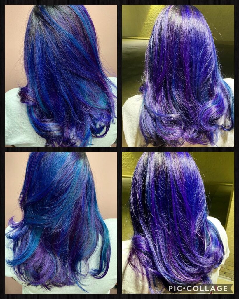 True Blue Hair Back Pose - Gorgeous Blue Hair Color Ideas