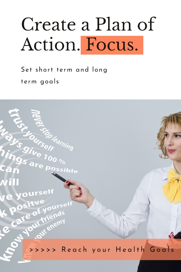How to Motivate Yourself to Reach Your Health Goals 3 Create a plan of Action - girl is pointing pen on the possibilities