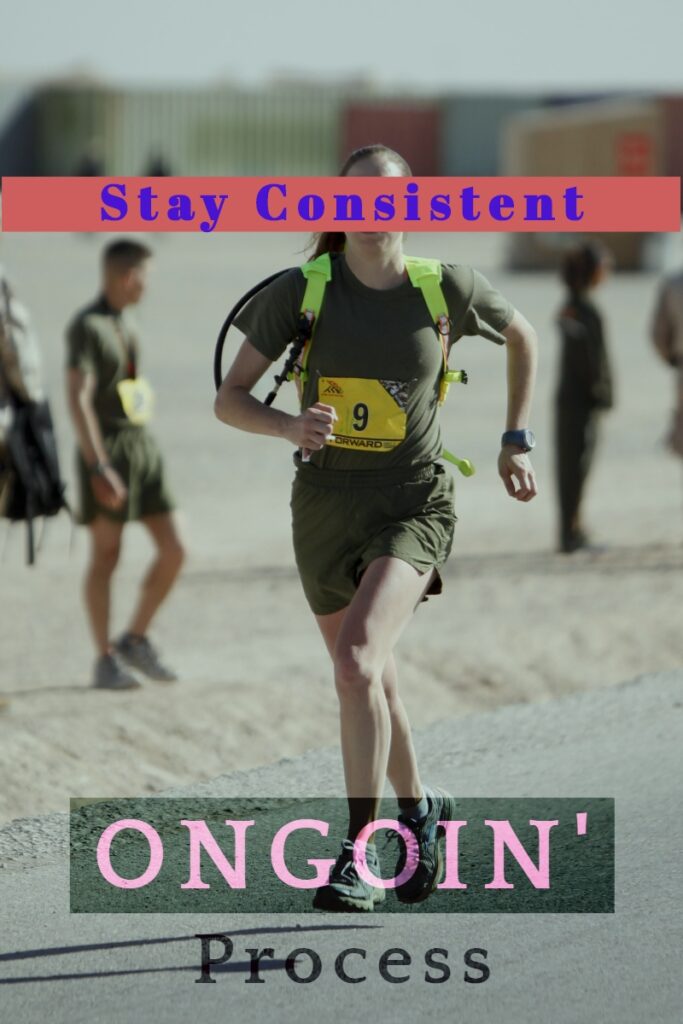 How to Motivate Yourself to Reach Your Health Goals 7 stay consistent - girl is about to win in the race
