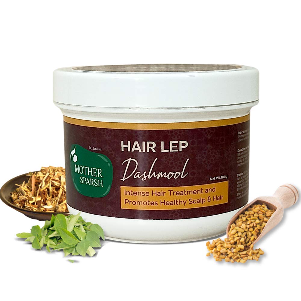 Dashmool hair lep - displaying product with ingredients examples
