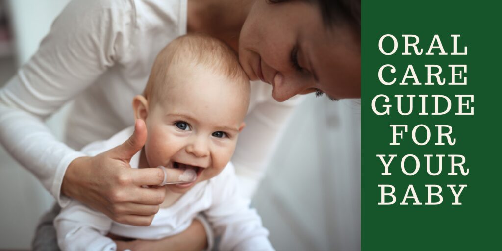 Baby with her mother in white clothes playing- oral care guide for your baby