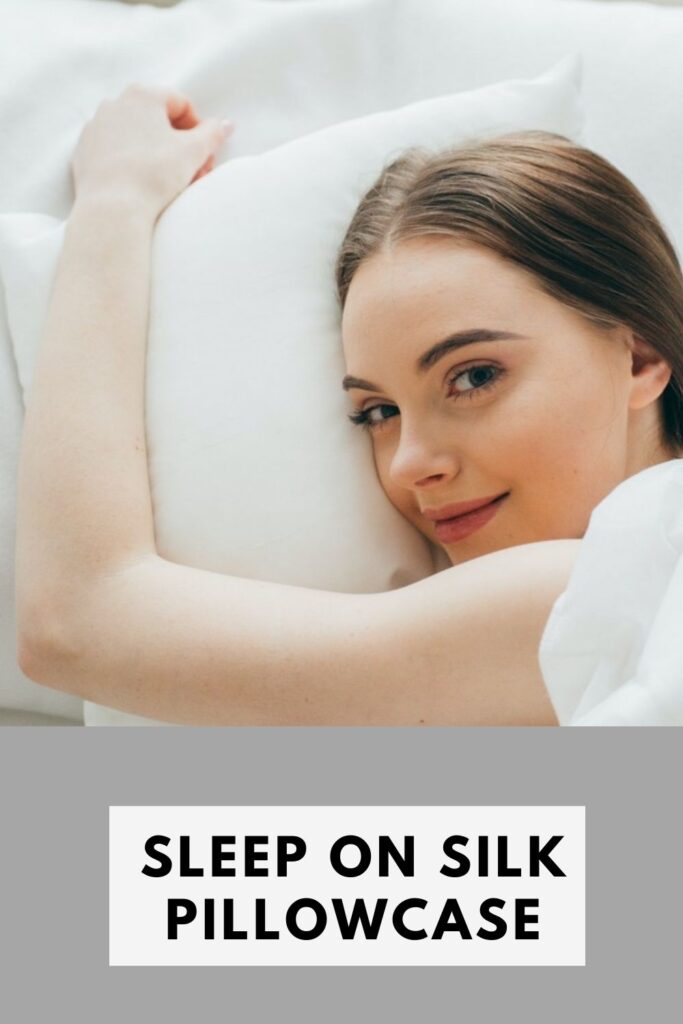 A women is lying on a silk pillow - how to make hair grow faster 1 week