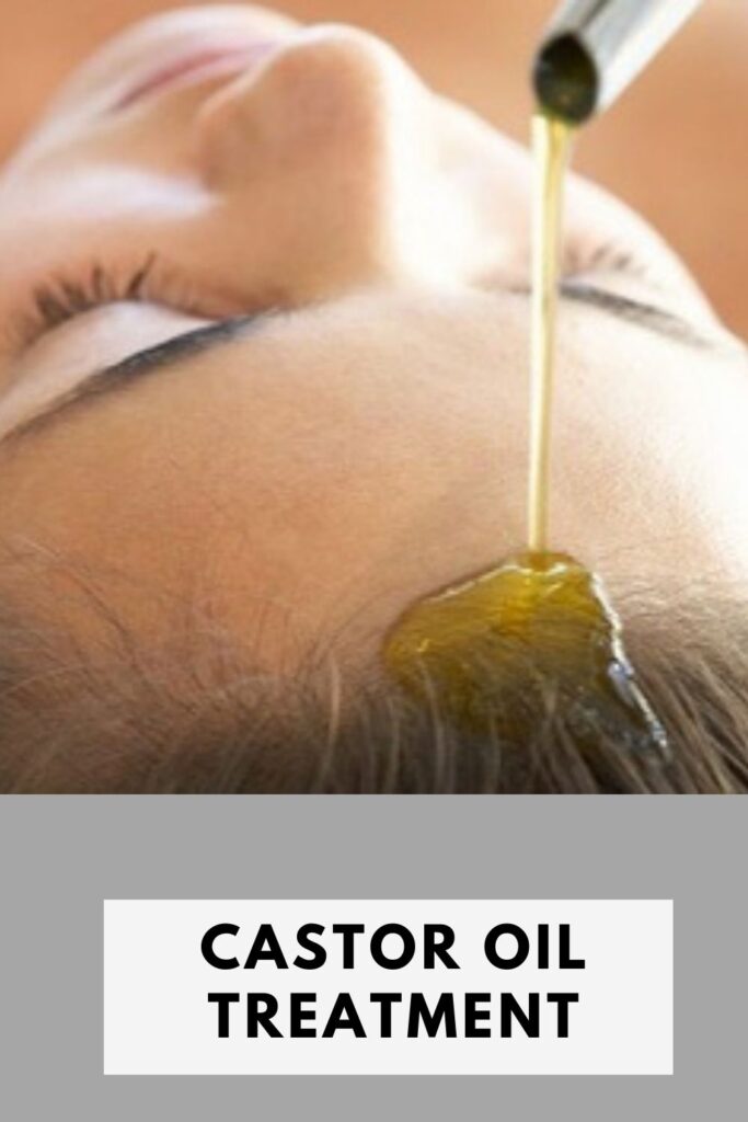 Castor Oil dropping at women's head - hair growth tips in a week