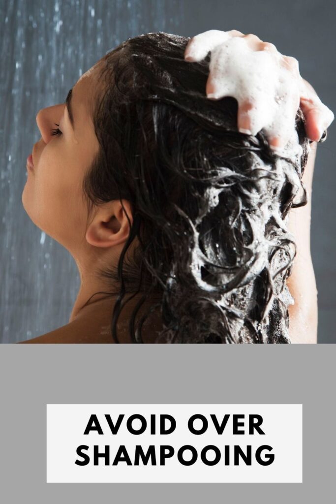 A lady is washing her hair with shampoo - how to grow hair faster, grow hair faster tips