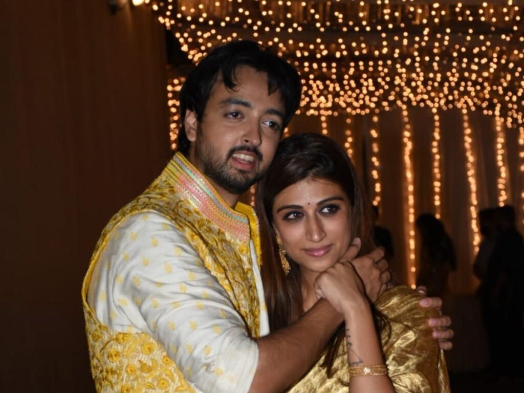 Priyaank Sharma and Shaza Morani posing after the wedding party - indian celebrities who got married in 2021