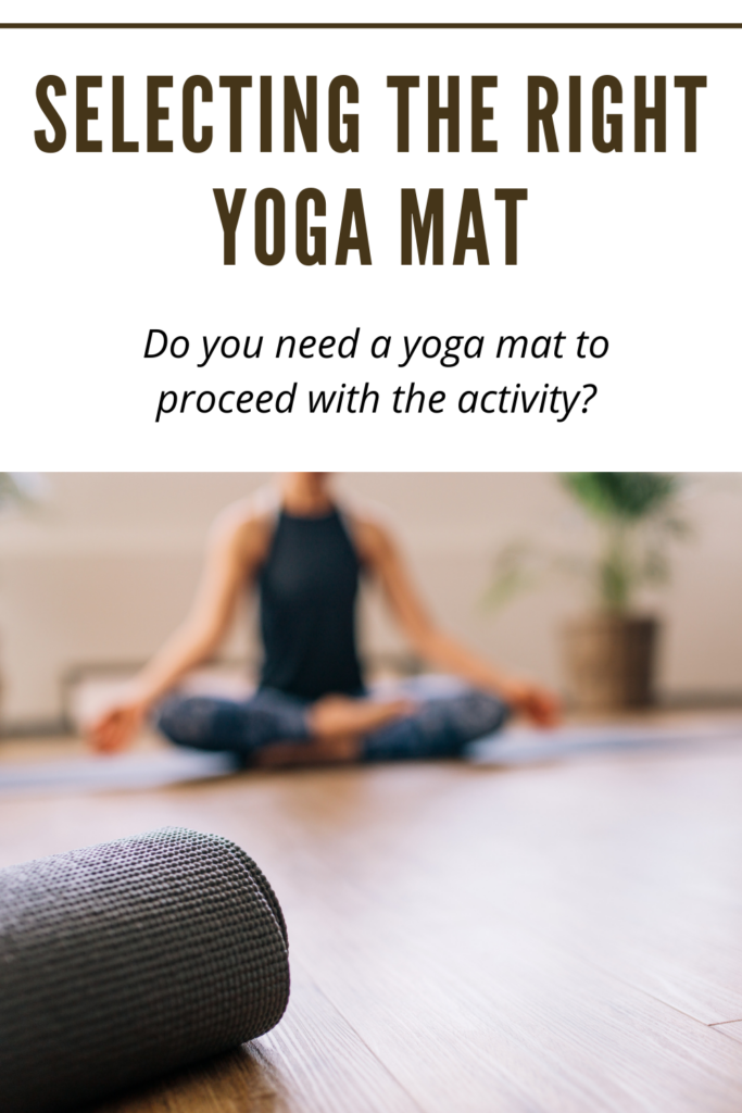 Yoga Mat is highlighted in the picture and person sitting on another yoga mat - 
Need a Yoga Mat