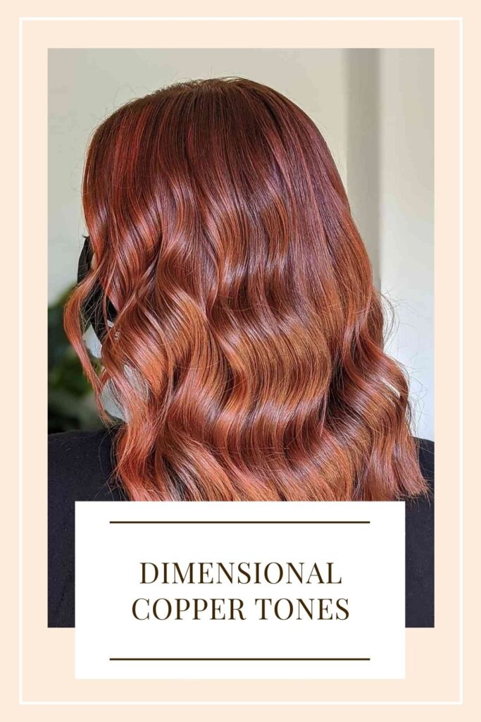 A girl is showing Dimensional Copper Tones hair color - brown hair color for women