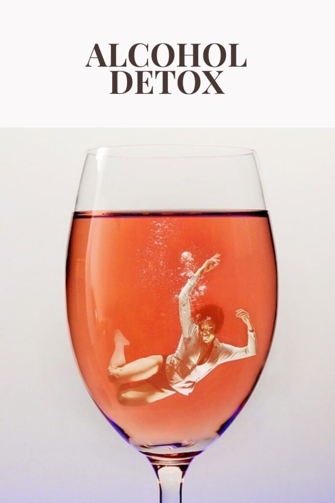 A man is drowning in alcohol glass - Alcohol Detox