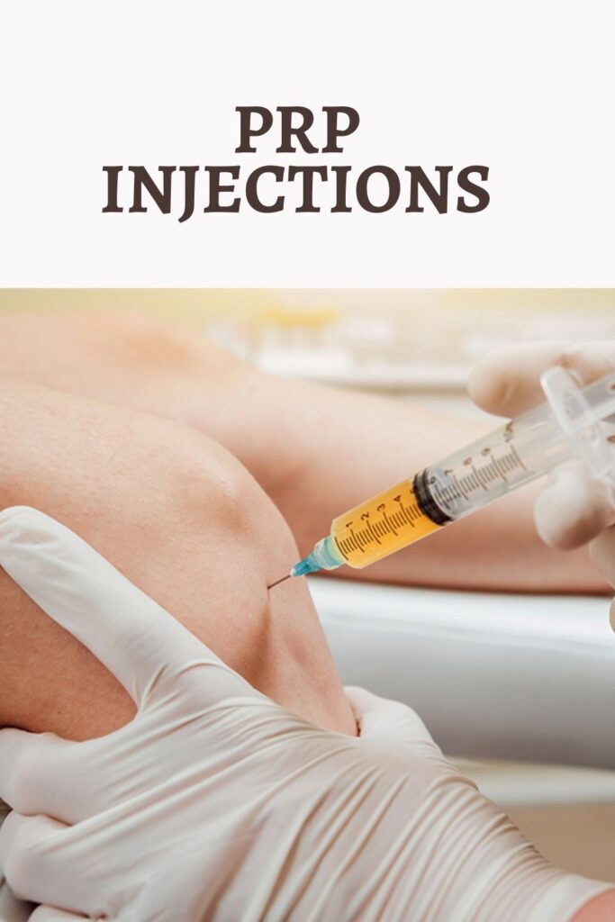 A doctor is giving Injections in the knee of a person - Platelet-Rich Plasma (PRP) Therapy
