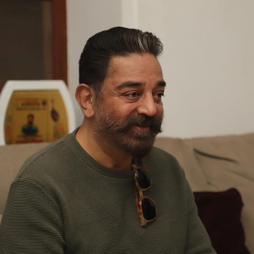 Smiling Kamal Hasan giving a side look -list of handsome male actors in India