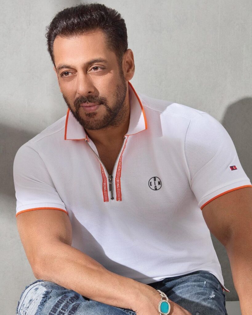 Salman wearing a white t-shirt - top handsome man in India 2021