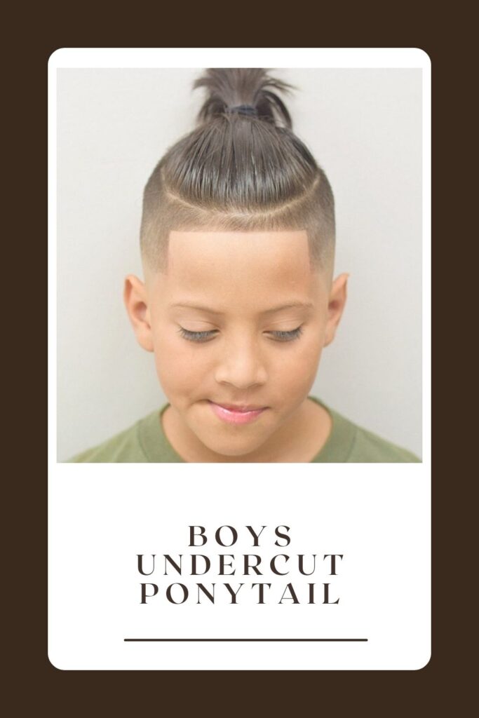 A boy is showing his Boys Undercut Ponytail - hairstyles of teenage boys