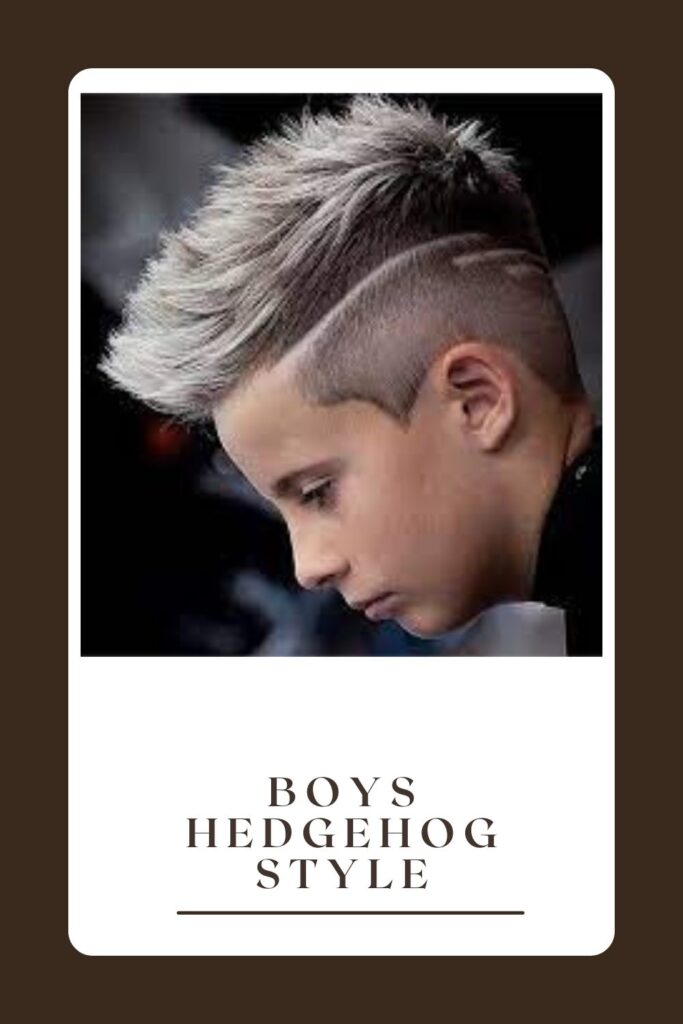 A boy is showing his Boys Hedgehog Style - long hairstyles for teenage guys 2021