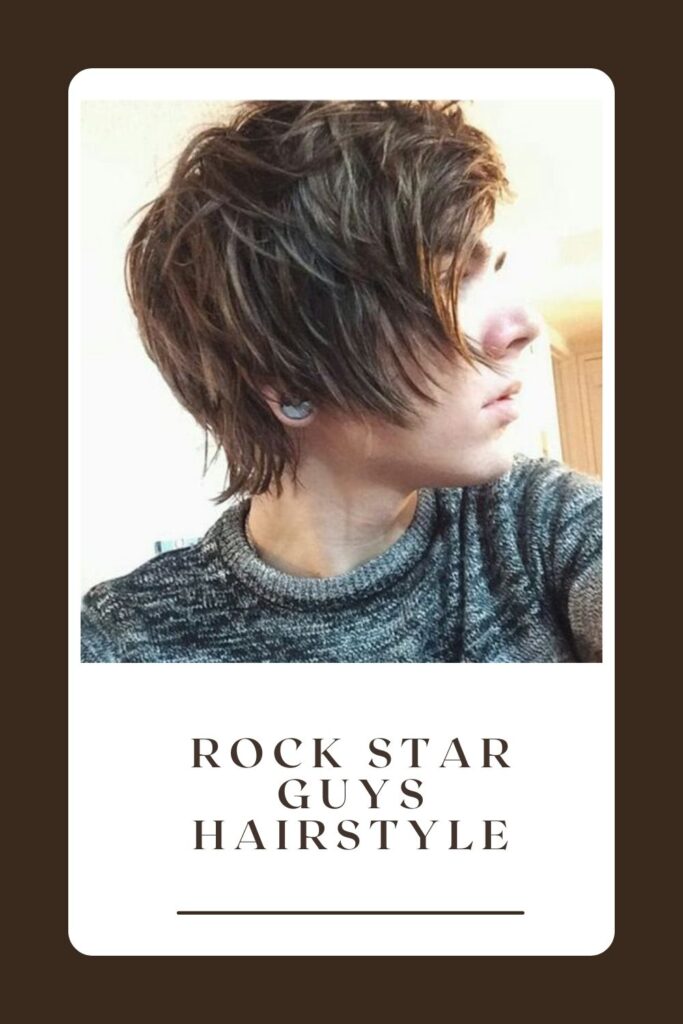 A boy is showing his Rock Star Guys Hairstyle - 16 years old boy haircuts