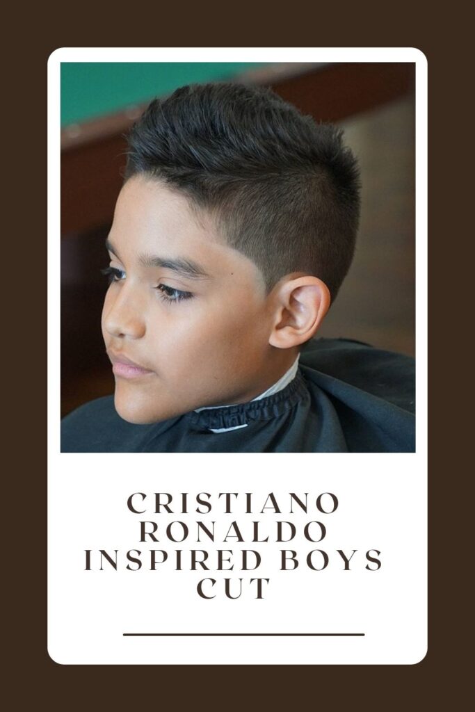 A teenage boy is showing his Cristiano Ronaldo Inspired Boys Cut - hairstyles for teenage guys 2021