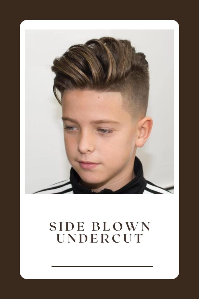 A boy in Side Blown Undercut - teenage guy hairstyles medium hair