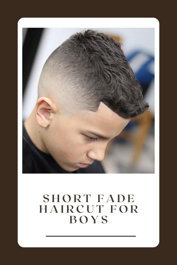 A boy is showing his Short Fade Haircut for Boys - hairstyles for teenage guys 2021