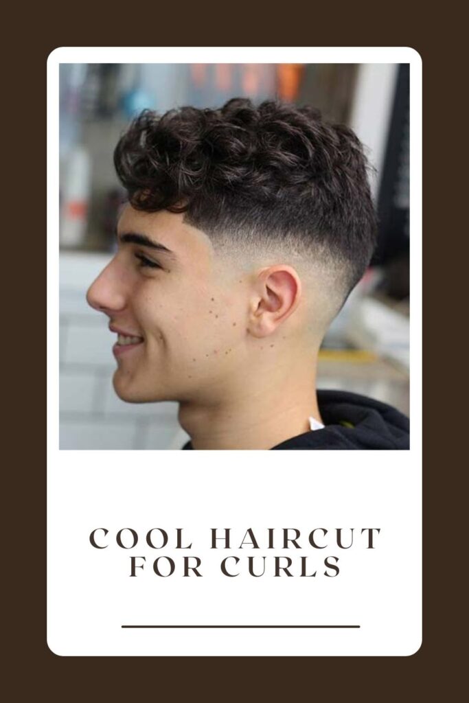 A boy is showing his side view Cool Haircut for Curls - types of boys haircuts