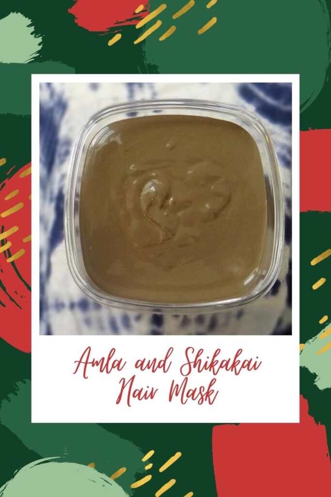 paste of Amla and shikakai in a glass bowl - hair masks for hair growth