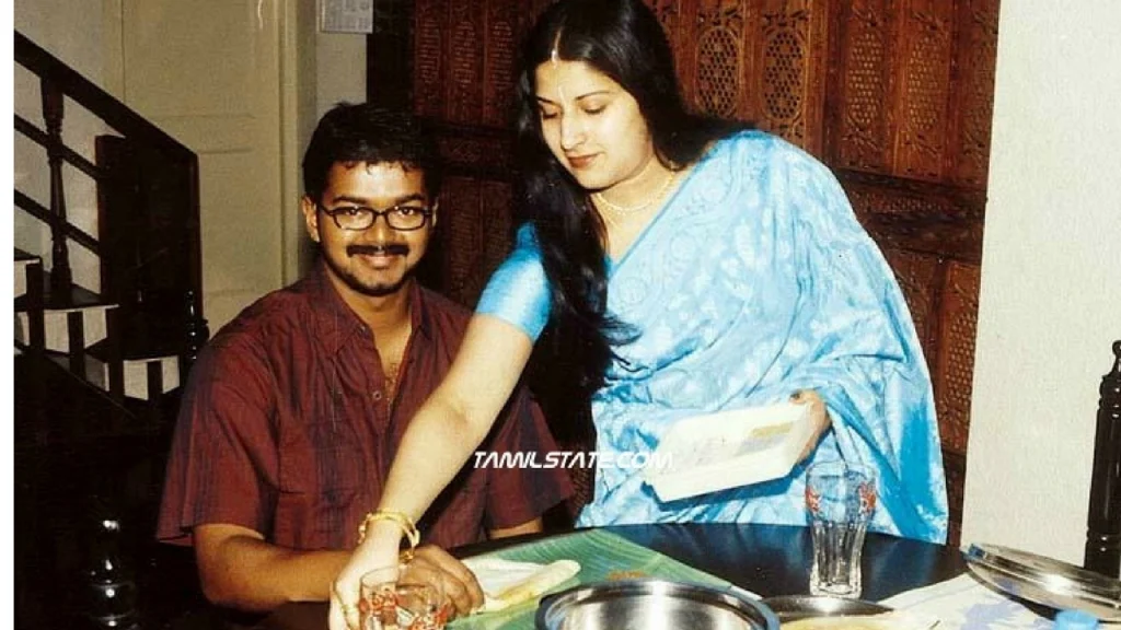 Joseph Vijay without makeup with his wife - south indian actors without makeup