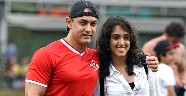 Aamir Khan without makeup with her daughter Ira Khan- bollywood celebrities without makeup