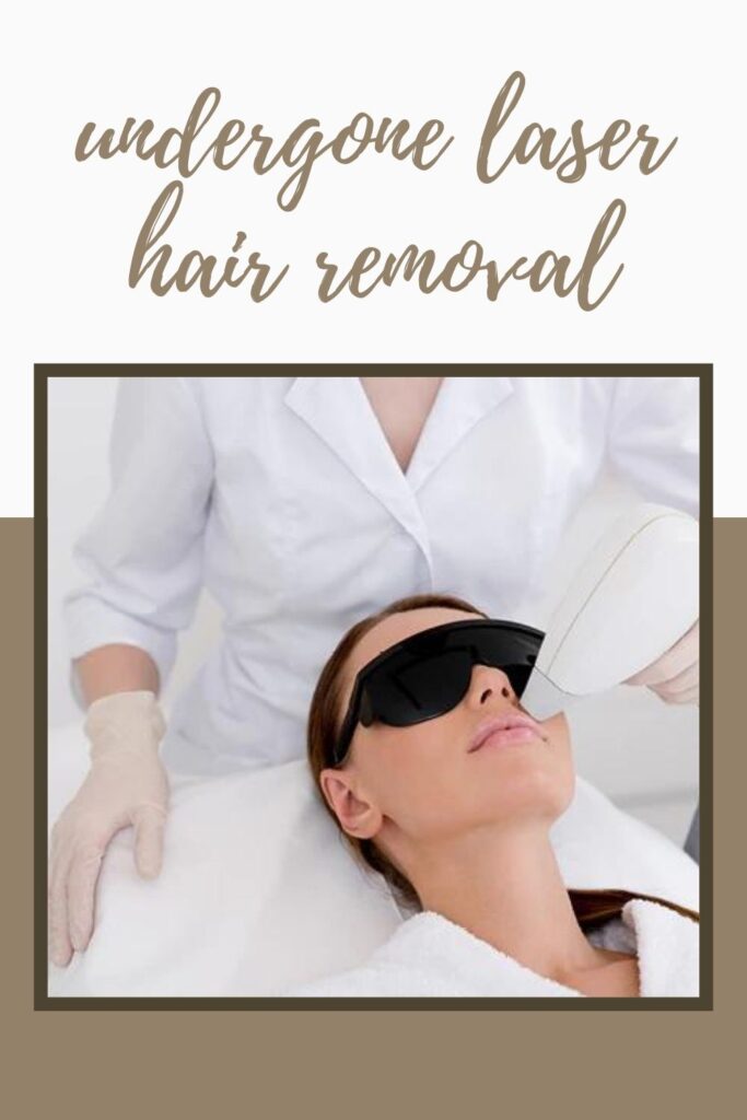 A lady is undergone through laser hair removal - laser hair removal