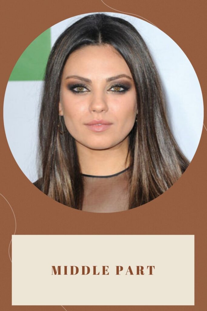 A girl in black dress and Smokey eyes showing her middle part hairstyle A girl in black dress and Smokey eyes showing her middle part hairstyle - hairstyle for round face to look slim