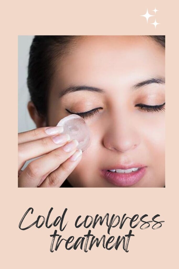 A lady is applying ice on her under eye area - how to remove dark circles