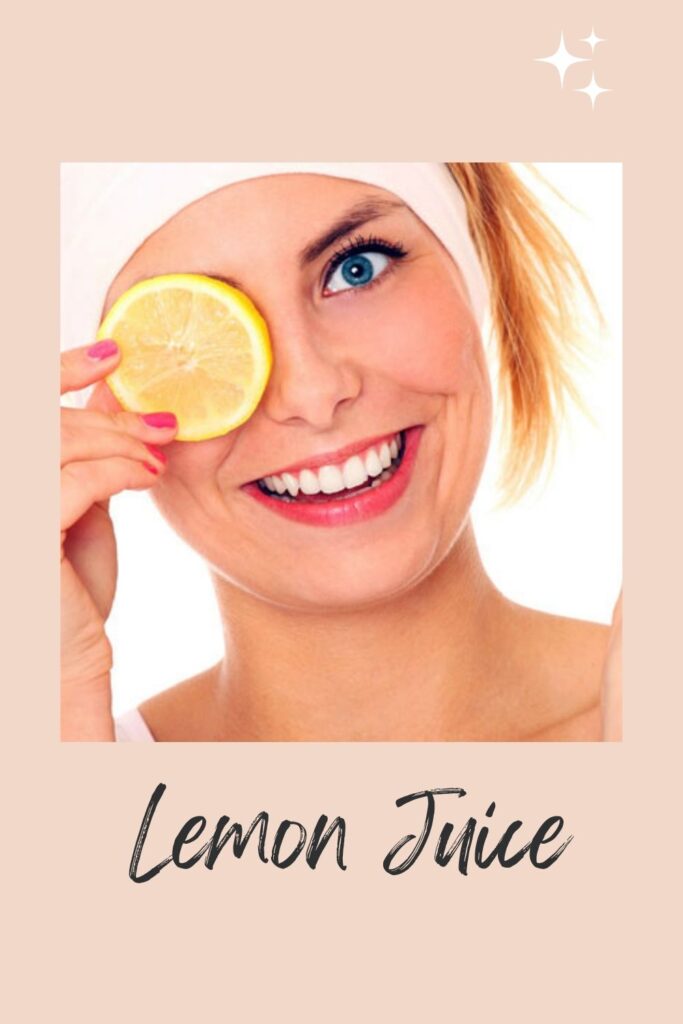 A smiling lady is showing the piece of lemon - how to remove dark circles