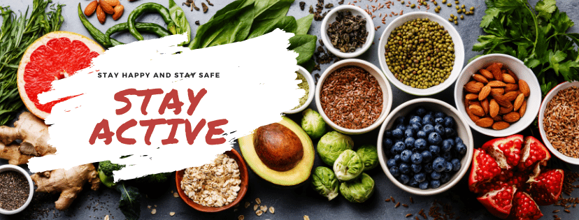 stay happy stay active - food on the table