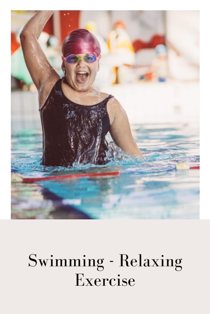 A girl is showing her excitement after swimming - swimming