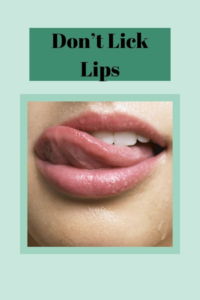 A girl is licking her lips A girl is licking her lips - Lip care
